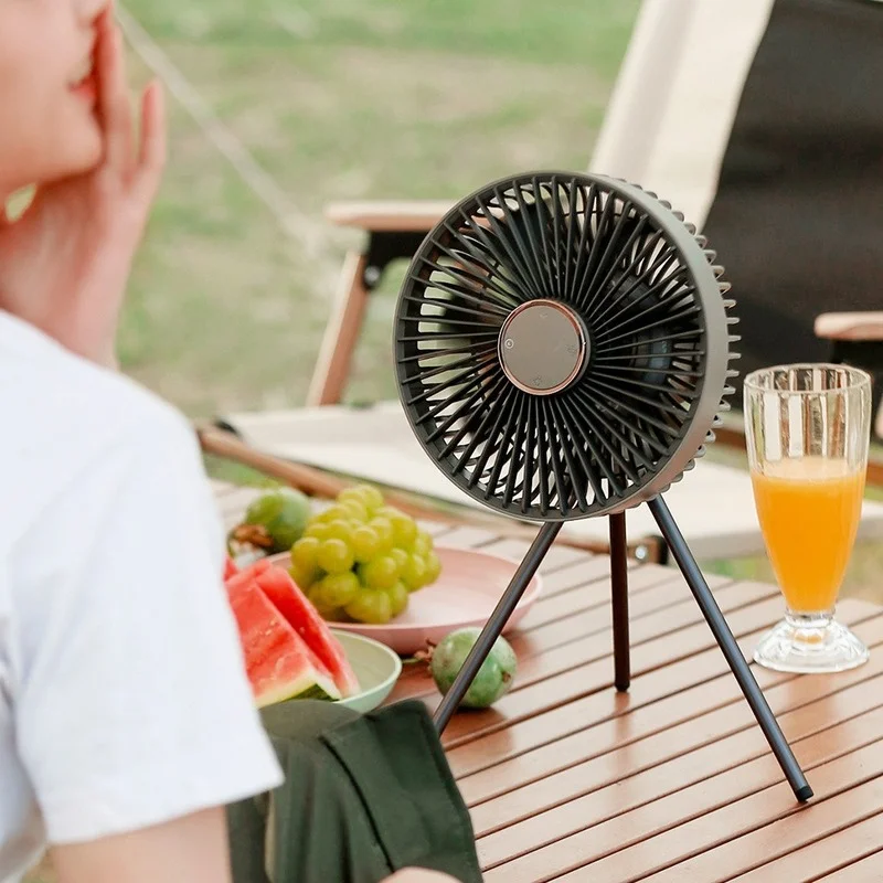 2022 New 10000mAh Portable Camping Fan with Remote Control Horizontal Rechargeable Wireless Ceiling Fan USB Electric Fan Outdoor