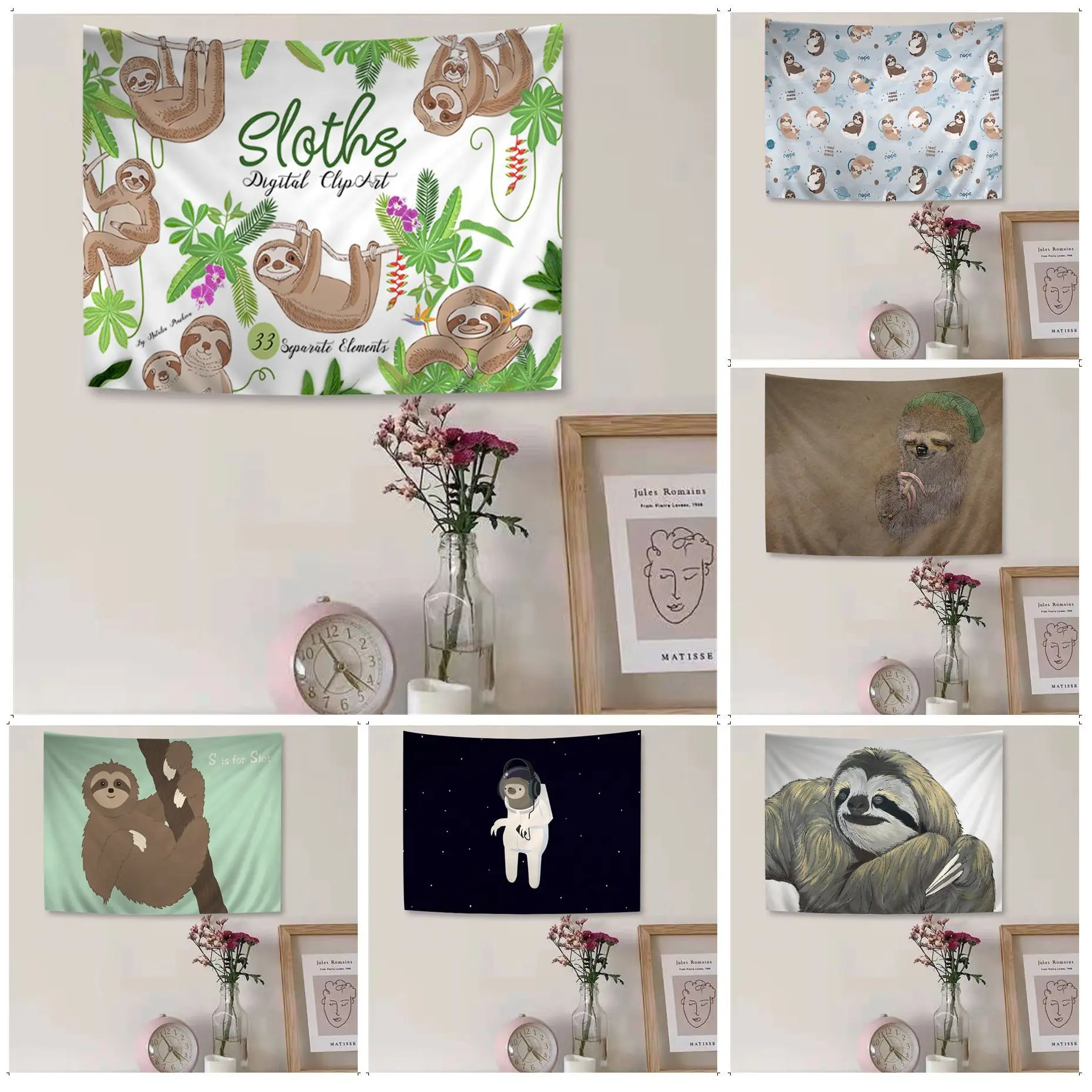 

Sloth Printed Large Wall Tapestry Bohemian Wall Tapestries Mandala Wall Hanging Sheets