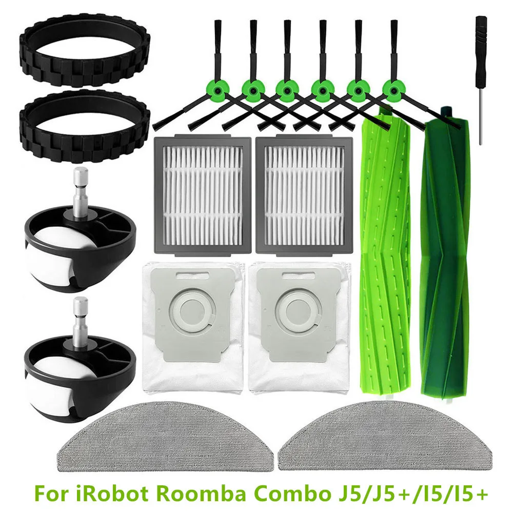 Фильтры НЕРА Для iRobot Roomba Combo J5/J5 + основная боковая щетка универсальная накладка