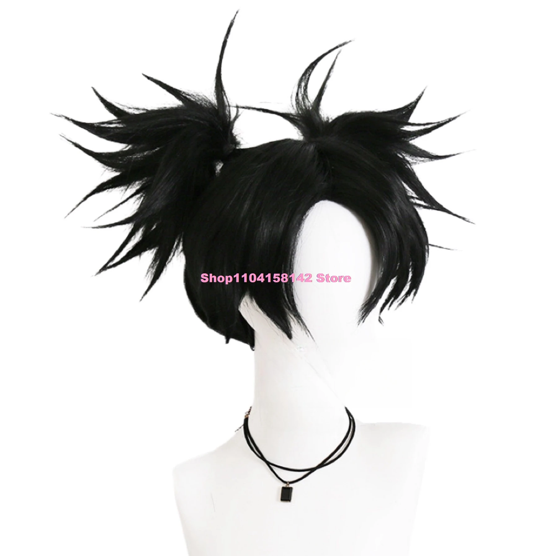 Парик для косплея Choso аниме дзюдзюцу кайсен сезон 2 черный двойной хвост наклейка