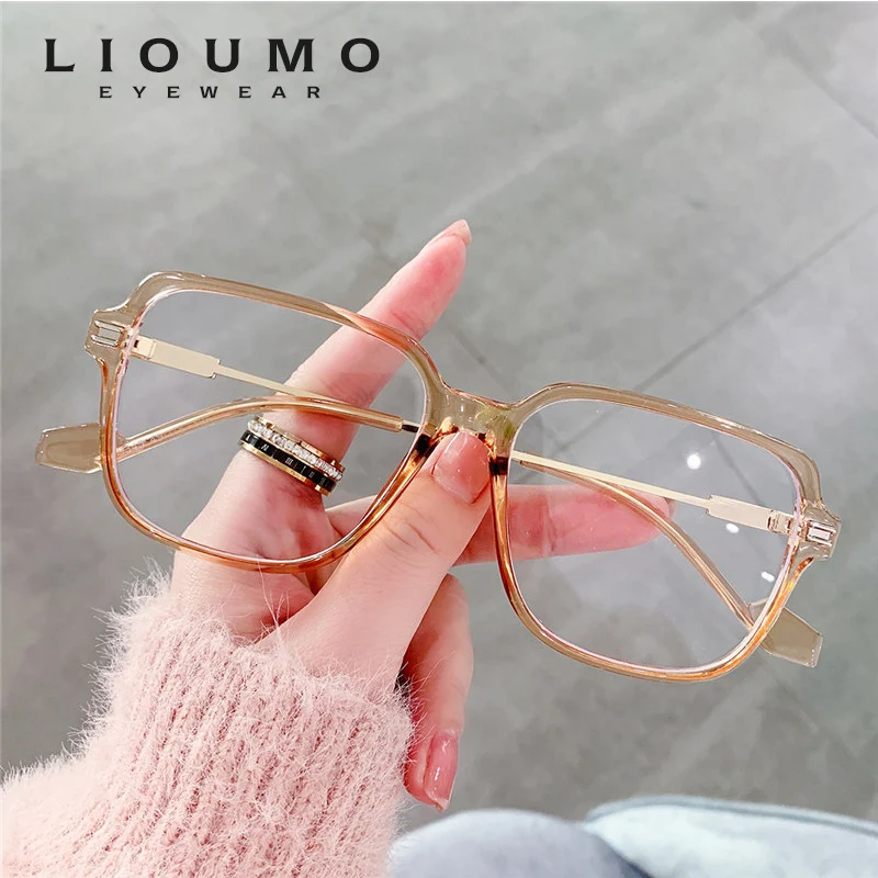 

LIOUMO Transparent Frame Anti Blue Light Glasses Women Fashion Square Eyewear Men Computer Glasses Anti Blue Light brillen dames