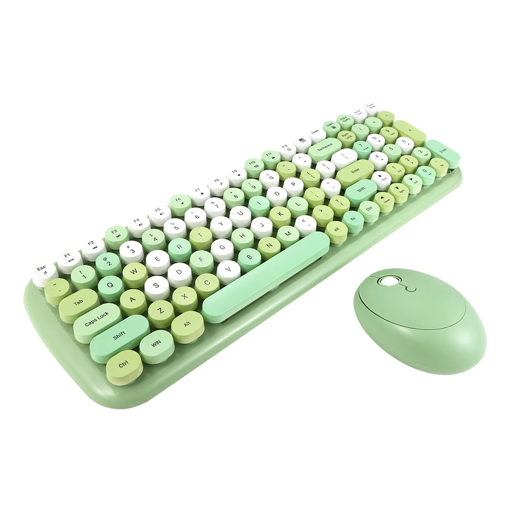 

Mofii Candy XR 2.4G Wireless Keyboard Mouse Combo with 100key Round Keycaps Mixed Color Keyboard 4key Ergonomic Mouse for Office