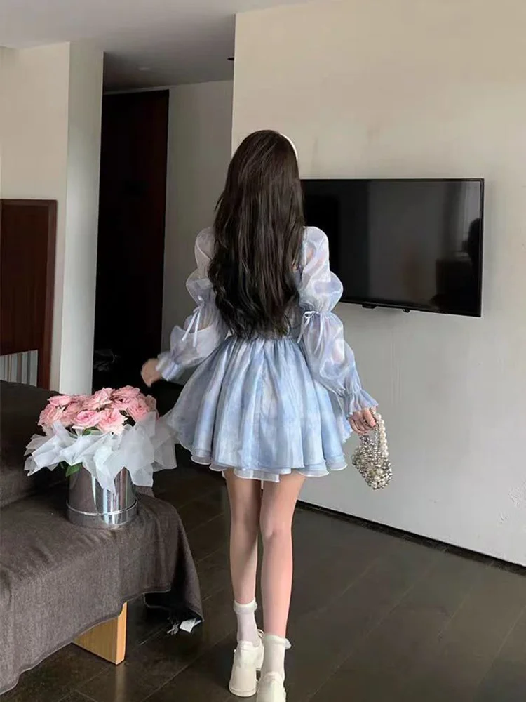 Платье с пышными рукавами цвет в ассортименте