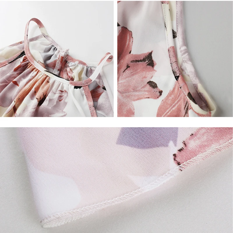 Женское пляжное платье с цветочным принтом облегающее плиссированное миди без