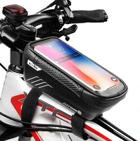 bike bicycle bag waterproof bike phone mount bag front frame top tube handlebar bag with touch screen holder case for bike