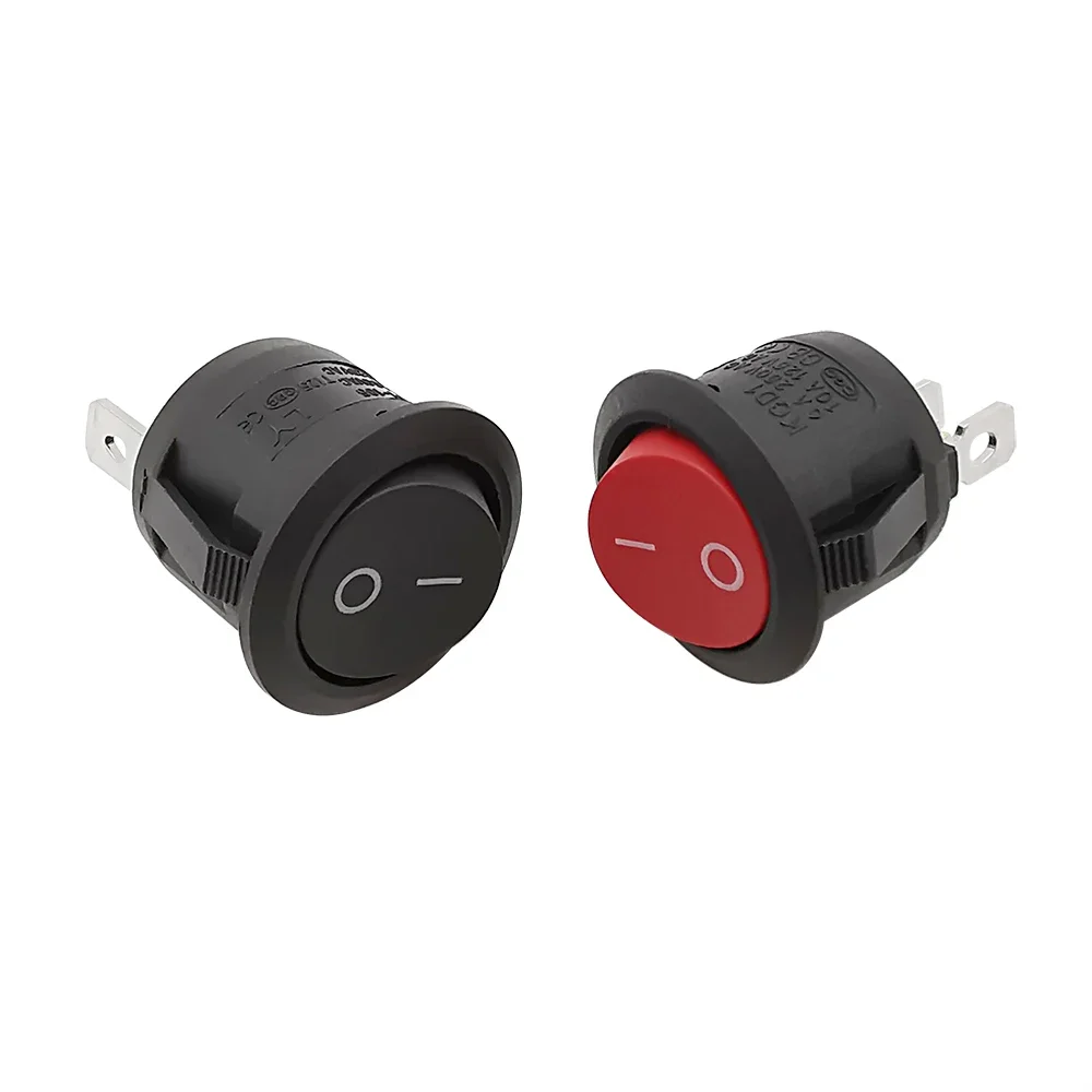 5 шт. круглые мини-клавишные Переключатели диаметром 20 мм 2 контакта 250 В/6 А 125 В/10