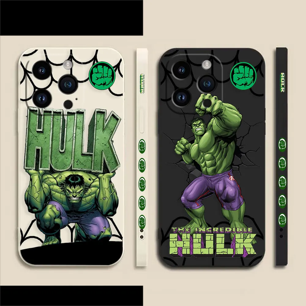 

Marvel Hero Hulk Phone Case For Apple iPhone 14 13 12 11 Pro XS Max Mini X XR SE 7 8 6 6S Plus Colour Liquid Case Funda Shell