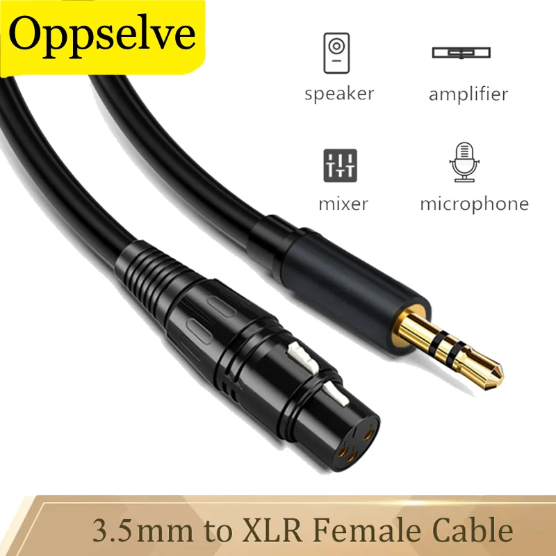 XLR To 3.5mm Microphone Aux Audio HiFi Cable 3.5 Jack Male T
