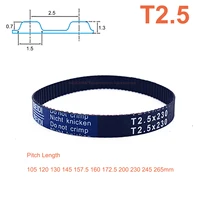 trapezoidal tooth t2 5 synchronous belt perimeter 105 265mm rubber with fiberglass core width 6101520mm timing belt