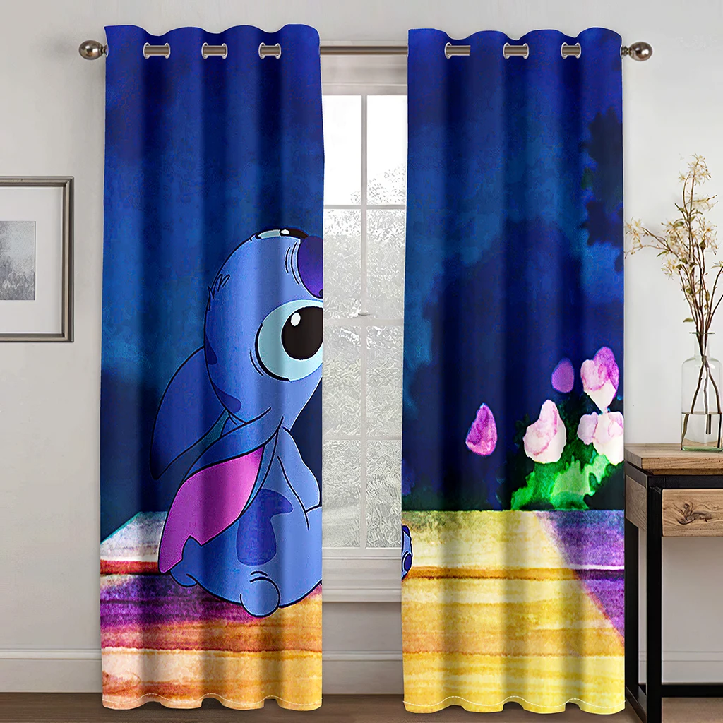 

Custom Children's Cute Cartoon Funny Animation Kid Girl 2 Pieces Light Filtering Curtains for Living Room Bedroom Window Drapes