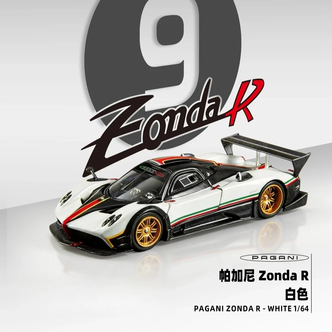 Фото Новая коллекционная модель автомобиля Pagani Zonda R из матового карбона, масштаб 1:64, серия HEC 2026, литая под давлением, игрушка-подарок №3