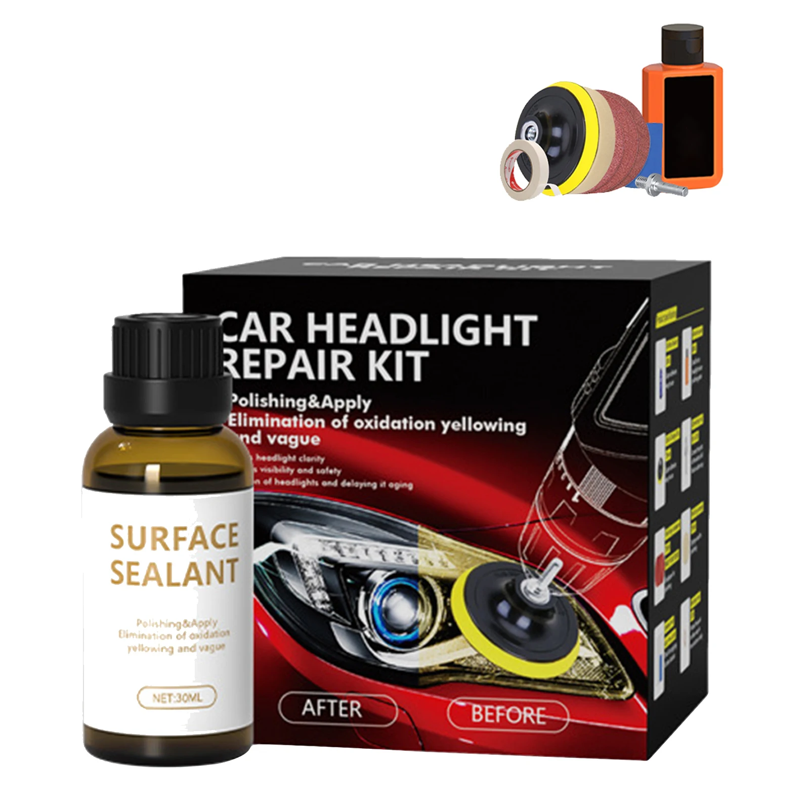 

Headlight Polishing Kit Liquid Polymer Fluid For Headlight Repair Kit Headlight Polishing Headlight Restoration Kit