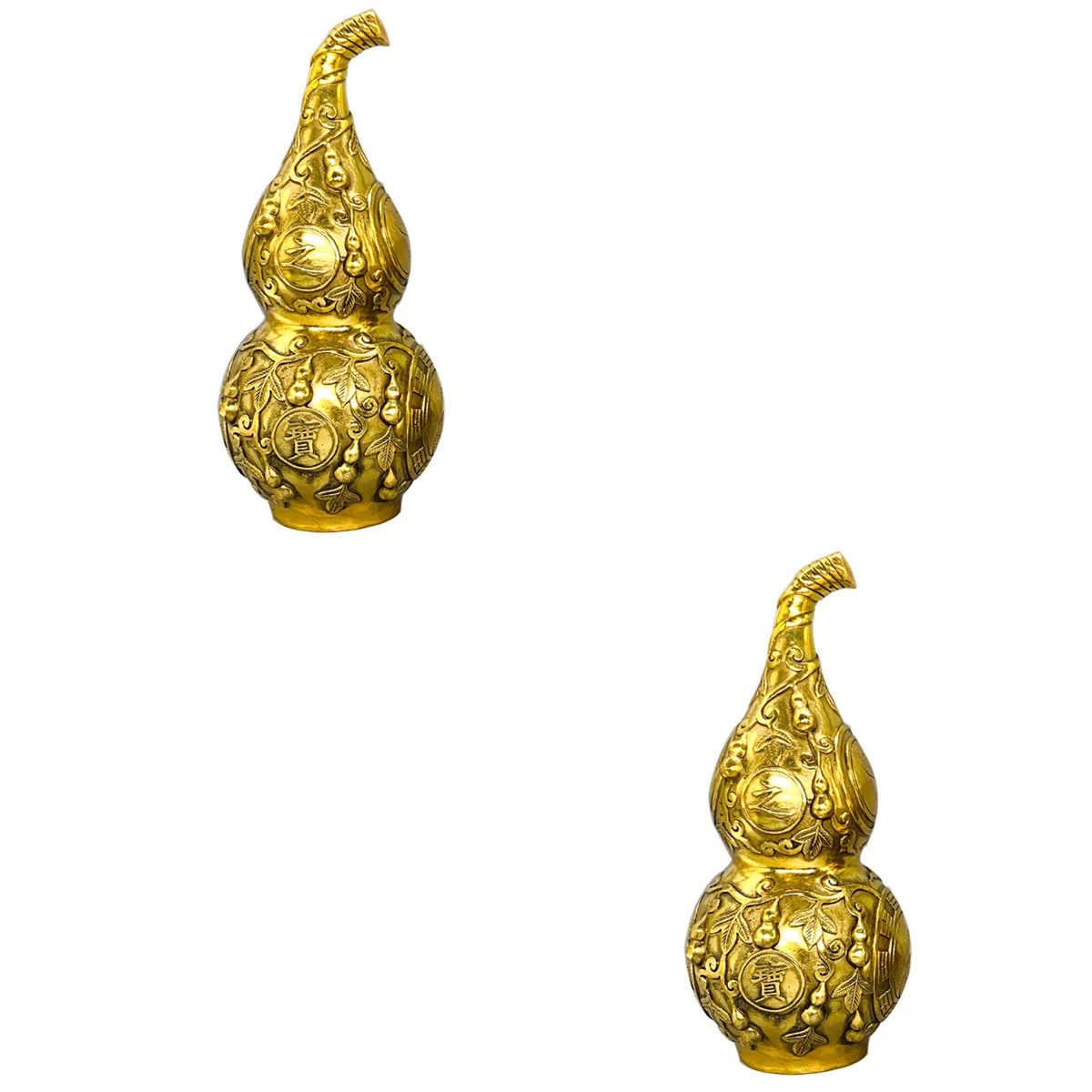 

Gourd Statue Chinese Brass Wealth Fengshui Copper Decorations Lu Hu Adorn Suppliesprosperity Decorlou Wu Ornament Charm Amulet