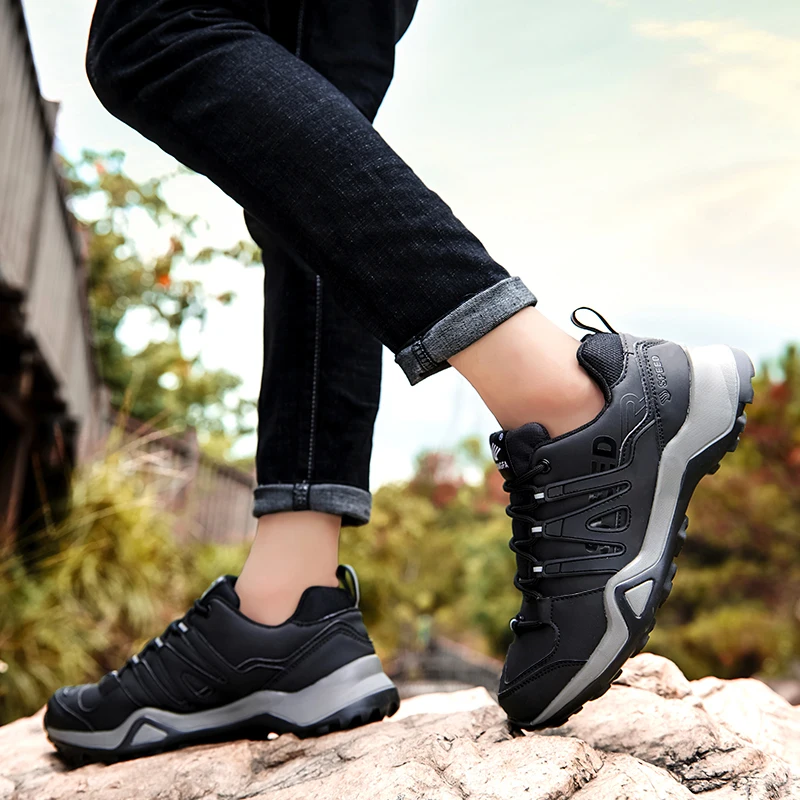 STRONGSHEN Men's Hiking Shoes Outdoor Waterproof Non-slip Trekking Climbing Hunting Tactical Sneakers Wear-resistant Sport Shoes