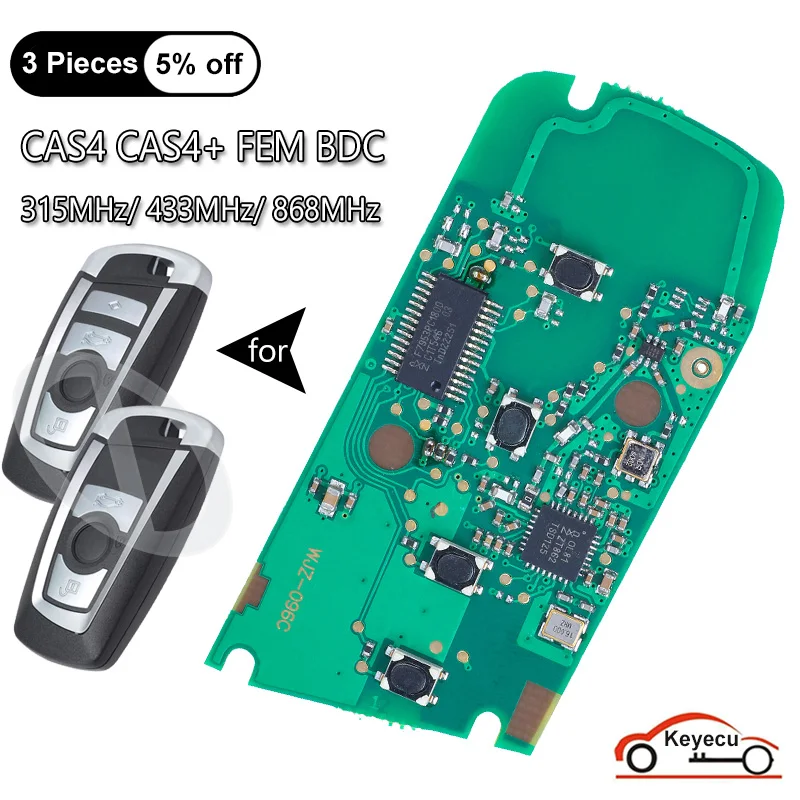 

KEYECU 4 кнопки 315 МГц 434 МГц 868 МГц PCF7953P ID49 чип для BMW 1 2 3 4 5 6 7 F Series дистанционная печатная плата Fob CAS4 CAS4 + Фем