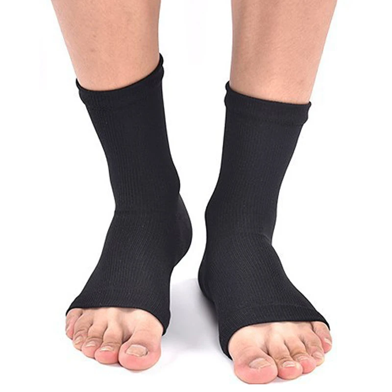 1 Pair Men Women Unisex Open Toe Compression Foot Ankle Sleeve Anti Fatigue Medical Middle Tube Socks for Swelling Plantar |