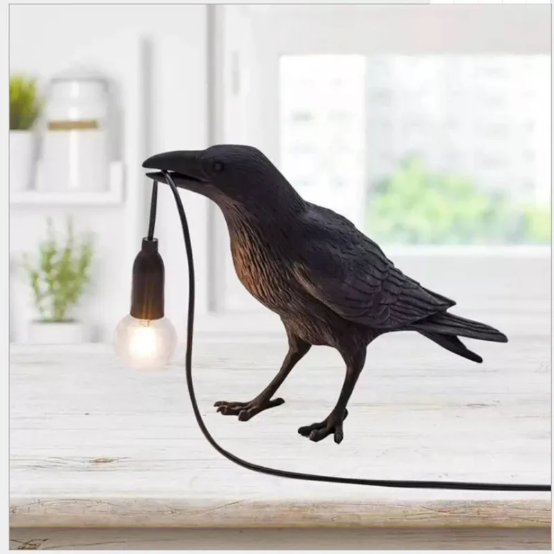 

Resin Lucky Bird Crow Wall Lamp Table Lamp Night Light Bedroom Bedside Living Room Wall Lamp Home Decoration