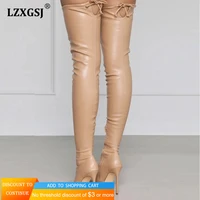 thigh high boots for lady sexy womens over the knee boot pointed toe knee high boots high heel shoes side zip long female botas