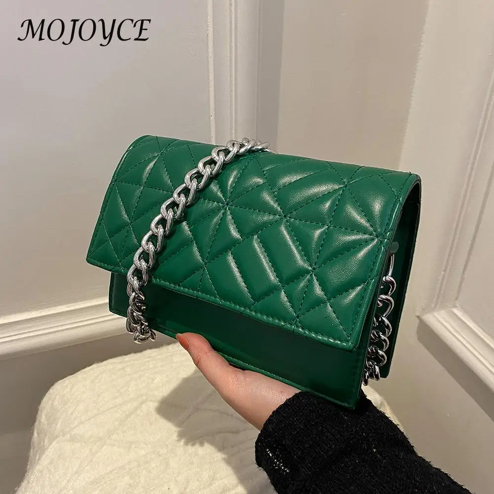 

Роскошная дизайнерская женская сумка из искусственной кожи, стеганая Роскошная сумочка на ремне с цепочкой и клапаном, модная простая сумк...