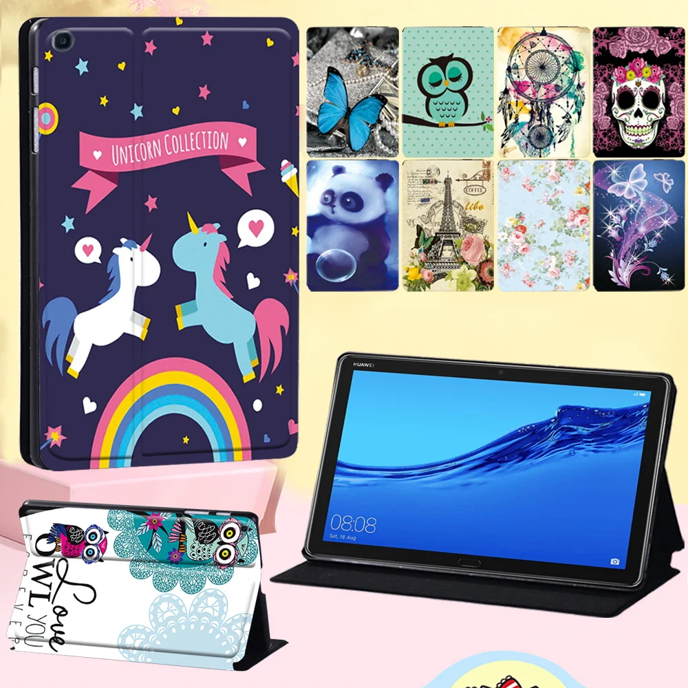 

Protective Shell for Huawei MediaPad M5 Lite 8/Lite 10.1"/10.8" PU Leather Flip Tablet Case Old Image Pattern Folio Stand Cover