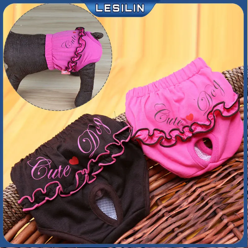 

Dog Physiological Pants Cute Ruffles Washable Female Dog Sanitary Shorts Soft Girl Dogs Panties Small Dogs Diaper Pet Underwear