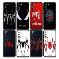 spiderman venom logo marvel case cover for samsung galaxy s21 s22 s20 ultra fe plus s7 s8 s9 s10 s21 plus lite 5g soft tpu cases