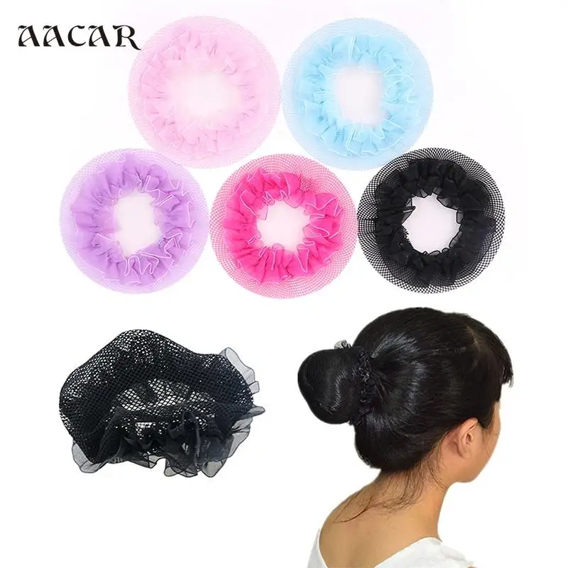 

1Pcs Bun Snood Girl Hair Net Cover Ballet Set Hair Accessories Skating Crochet Women Elastic Solid Mesh Hair Net Dance Headwear