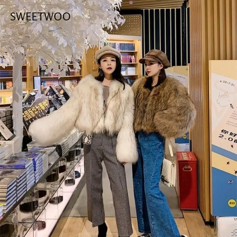 Winter Women's Thickened Warm Furry Coat Eco Faux Fur Top Fabric Coats Vest Bear Jacket Ponchos and Capes Tunic Outerwear 2022