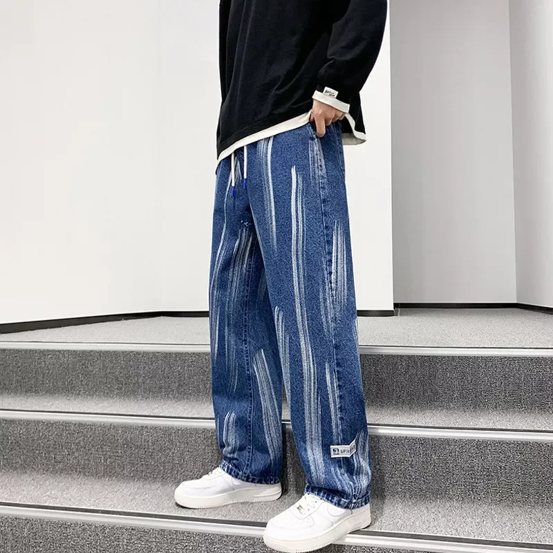 

NEW IN Size Summer Harem Jeans Men Stretched Denim Pants Streetwear Black Joggers Men Casual Baggy Jeans Trousers 6XL 7XL 8XL