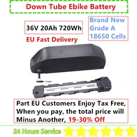 brand 36v 20ah 720wh down tube dolphin ebike battery dp 6 polly shark e bike battery with charger 250w 350w 500w battery