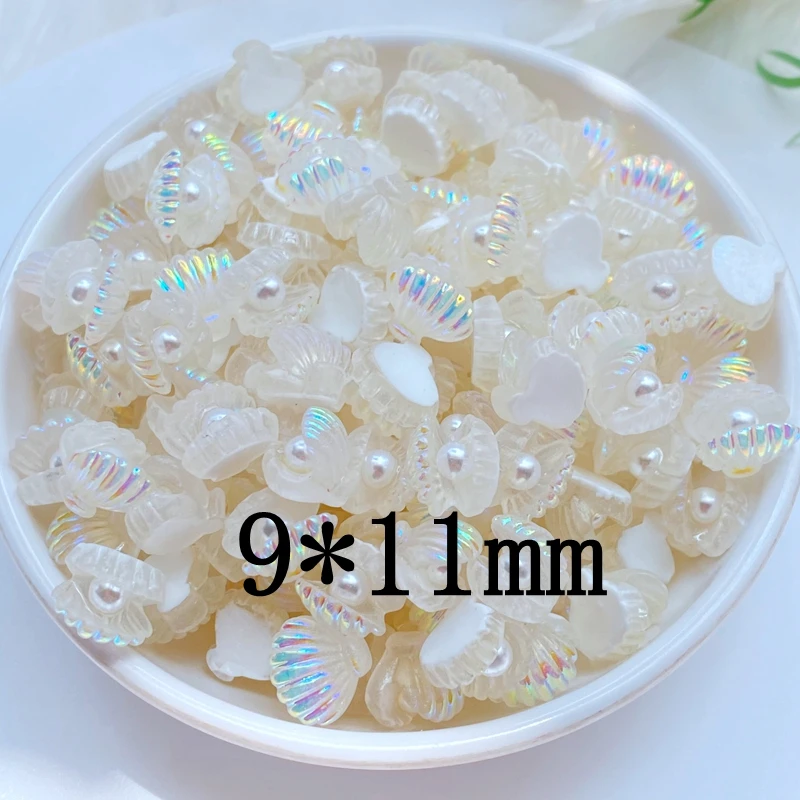 20Pcs New Cute Mini Open Shell Resin Figurine Crafts Flatback Cabochon Ornament Jewelry Making Hairwear Accessories images - 6