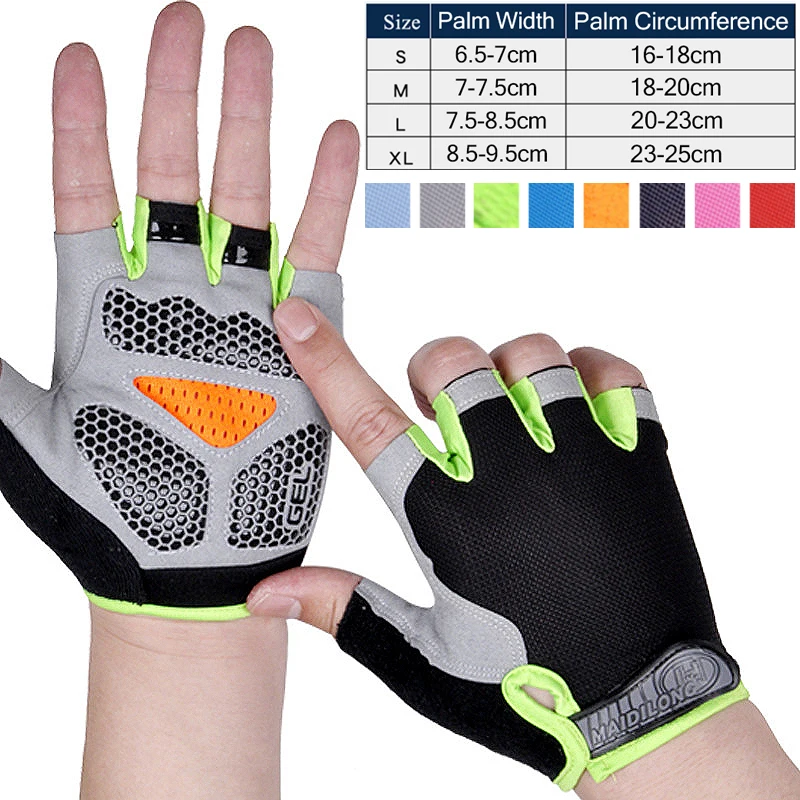

Bicycle Gloves Weight Lifting Anti-slip Anti-sweat Men Women Half Finger Gloves Cycling Gym Breathable Anti-shock Sports Glove
