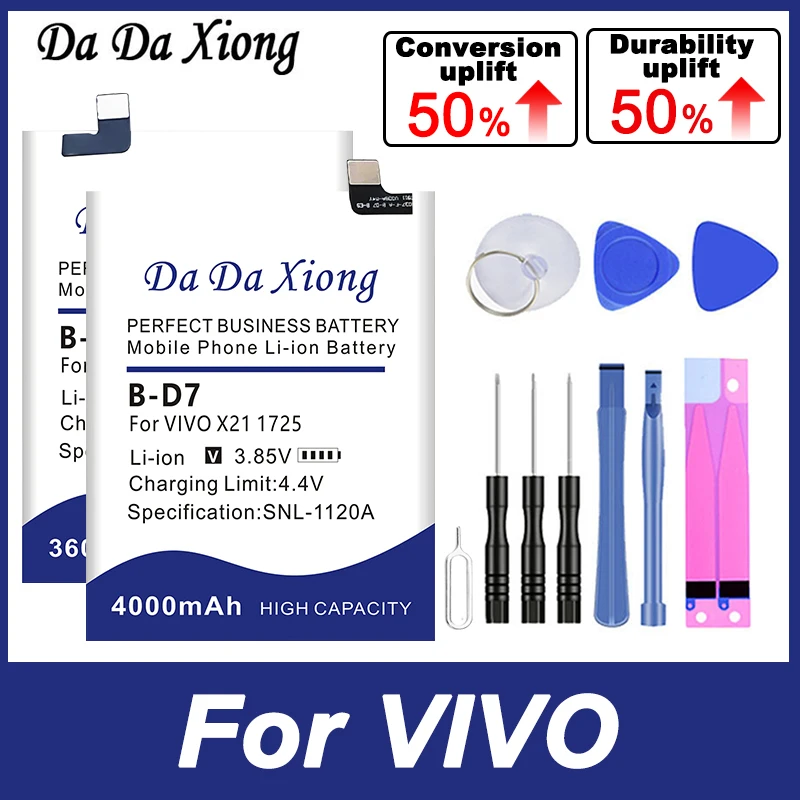 Аккумулятор B-U6 для VIVO Y67 V27 Y53 Y55 Y02 Y02S V1 Y20w Y27 Y31S Y52S Y21T Y33T X5L X20 X21 Plus Max 5G IQOO Neo 6 6SE Z7 Pro