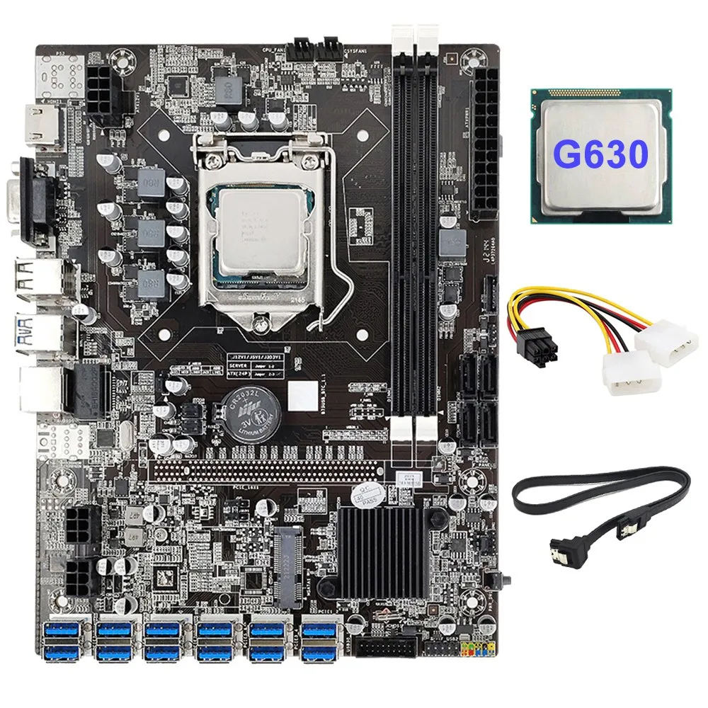 

Материнская плата B75 12 + ЦП G630 + кабель питания 4PIN до 6PIN + кабель SATA 12USB3.0(PCIE) слот LGA1155 DDR3 ОЗУ SATA3.0