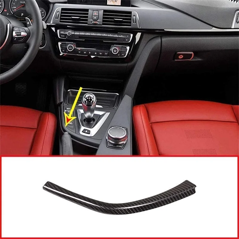 

For BMW F80 F82 F83 M3 M4 2014-2018 Left Hand Driving Real Carbon Fiber Car Gear Shift L Shape Strips Trim Accessories