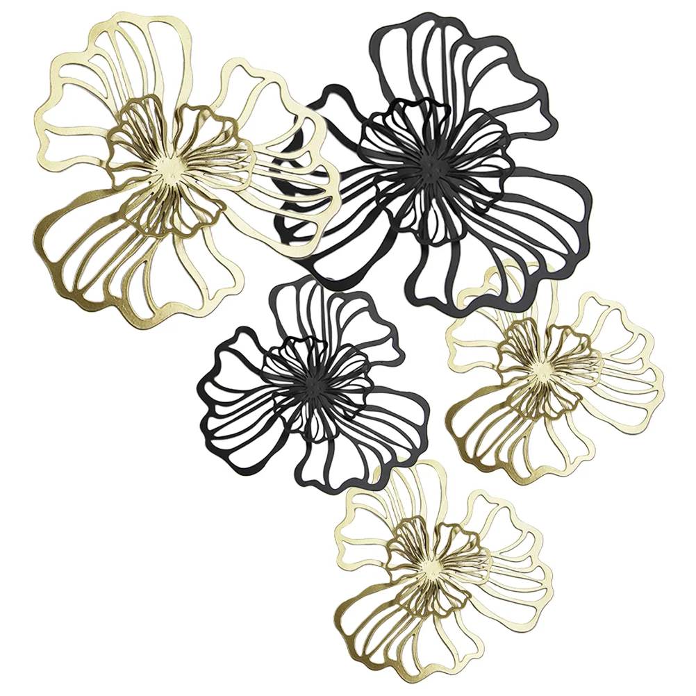 

5pcs Flower Wall Decor Flower Wall Ornament Living Room Metal Floral Wall Decor