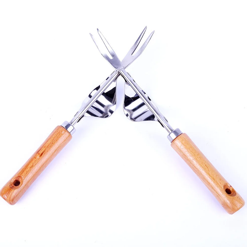 

Tool Weeder Handweeding Garden Removal Dandelion Tools Trimming Manual Remove Handlepulling Fork Wooden Stainless Head Mouth
