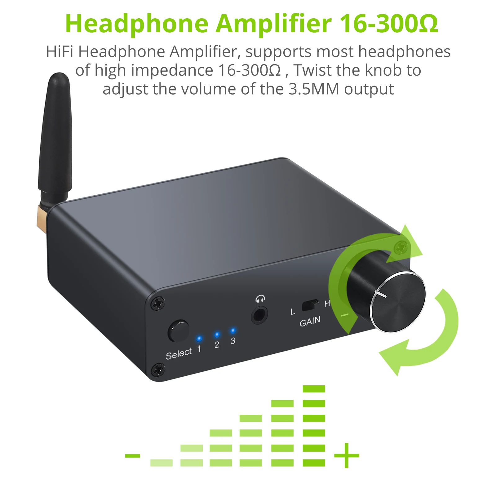 LiNKFOR Bluetooth-совместимый приемник V5.0 192 кГц Φ с усилителем для наушников DAC Audio QCC3003