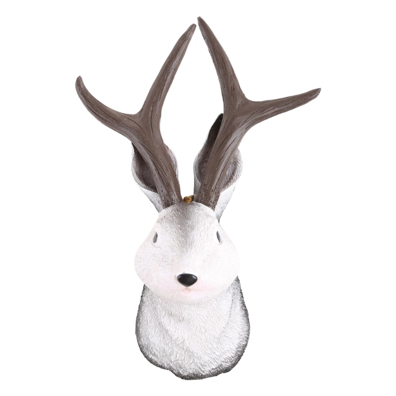 

Devil Rabbit Wall Decor Resin Bunny Figurine Ornament Easter Party Supplies for Outdoor Garden Yard Wall Door Decoration