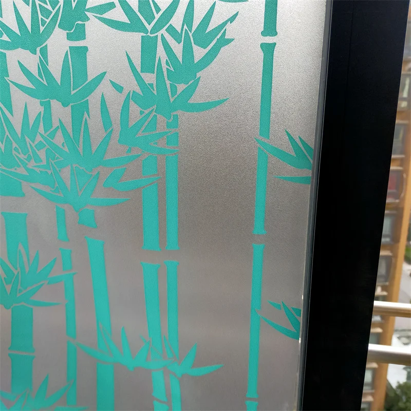 Бамбуковая самоклеящаяся полупрозрачная оконная целлофановая раздвижная дверь