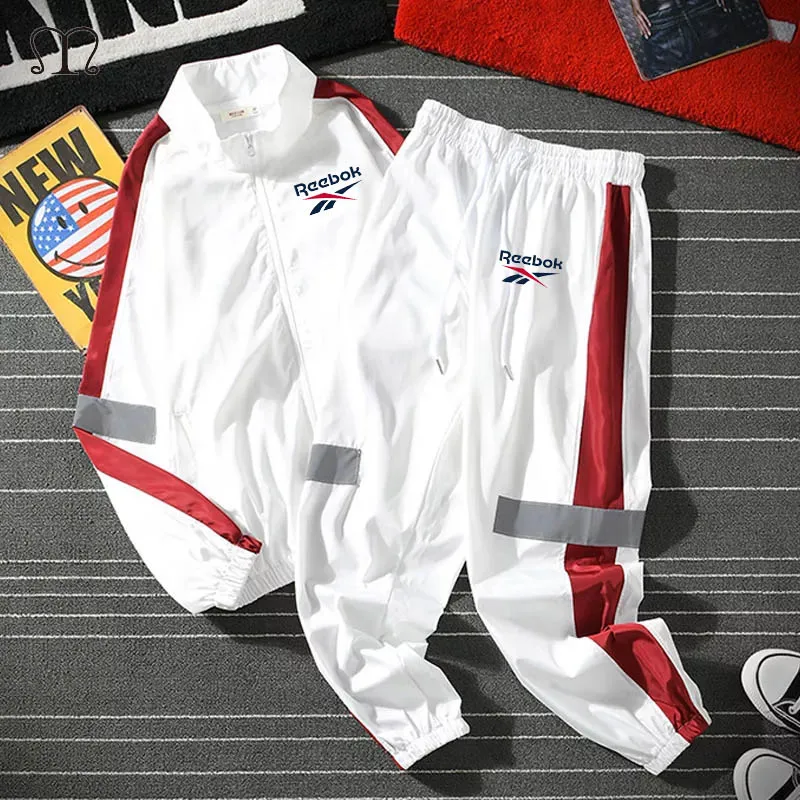 Men's Luxury Reflective Design Tracksuit Man Zipper Hoodies Male Sport Sweatshirt+Sweatpants Suit 2Pcs Warm Jacket Sets Outwear images - 6