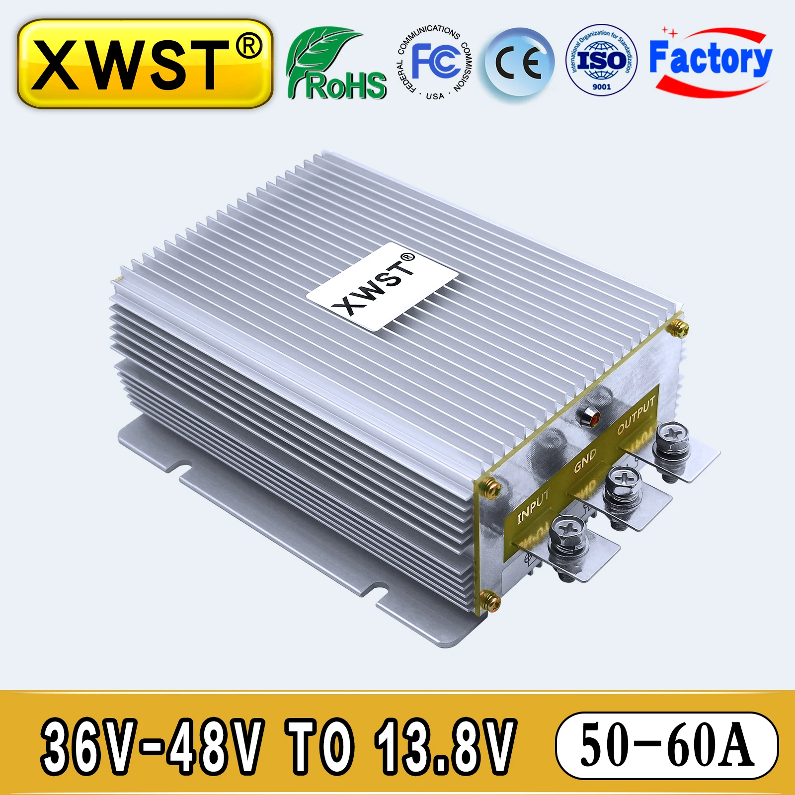 

XWST DC DC Step-Down Converter 30-60V 36V 48V to 13.8V Voltage Regulator 50A 60A Buck Transformer Module Solar Power Inverter CE