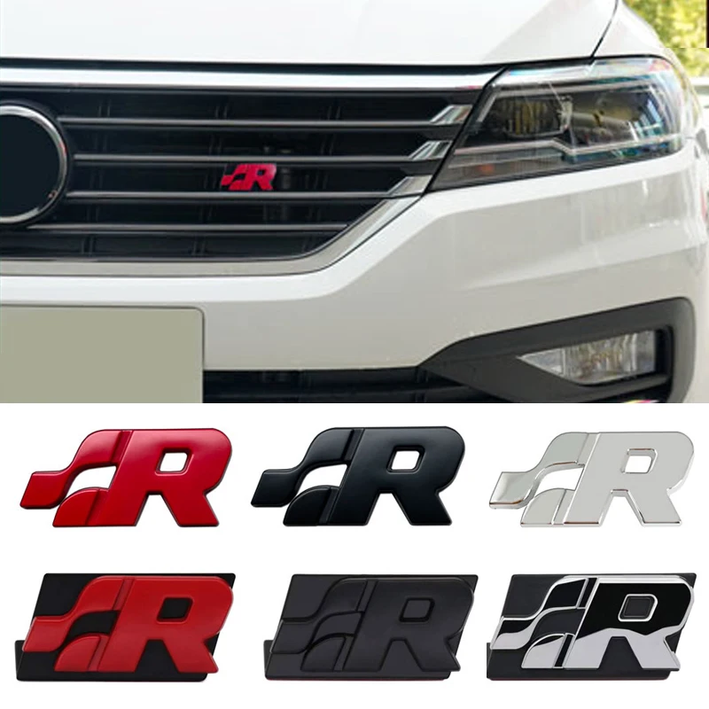 

3D Metal Emblem Front Grille Badge R32 Logo Auto Body Rear Trunk Sticker For Volkswagen R Racing Golf JETTA PASSAT MK4 MK5 MK6