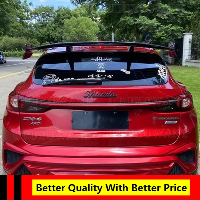 

For Mazda CX-4 CX4 2014-2022 High Quality Carbon Fiber Material Rear Roof Spoiler Trunk Wing Lip Boot Cover Auto Part
