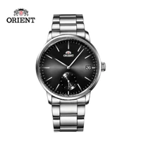 orient japanese quartz watch for men 39 mm dial stainless steal dress wrist watch seconds subdial date display sp000