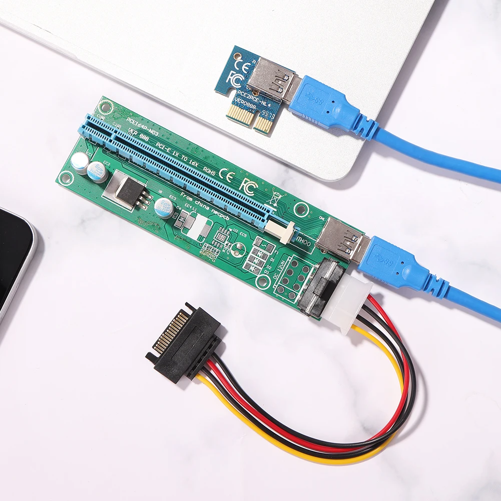 

Металлическая Плата расширения PCI-E с USB-адаптером PCIE, 4-контактный кабель питания для графического процессора, аксессуары для майнинга