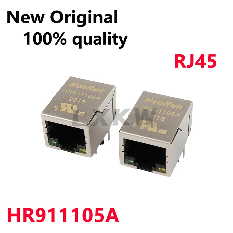 Новый оригинальный разъем HR911105A RJ45, порт Ethernet 100 м с подсветкой, сетевой трансформатор HANRUN, в наличии (art.: 3920cf2549b8f) - 3920cf2549b8f