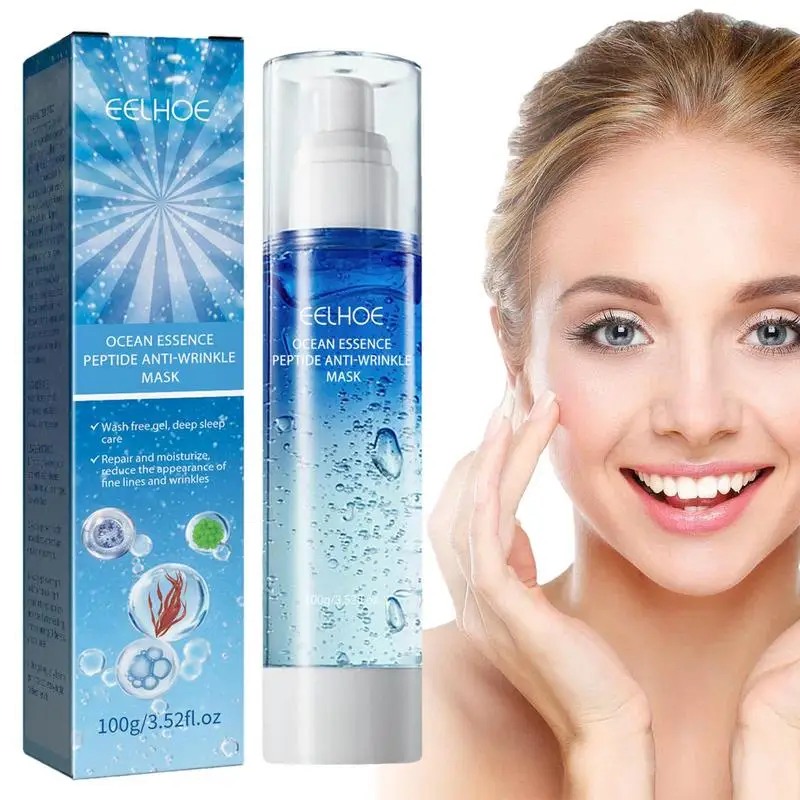 

Moisturizing Facial Masque Gel Wash-free Ocean Essence Peptide Facial Care Cover 3.52fl.oz Firming Sleeping Face Cover Anti Age