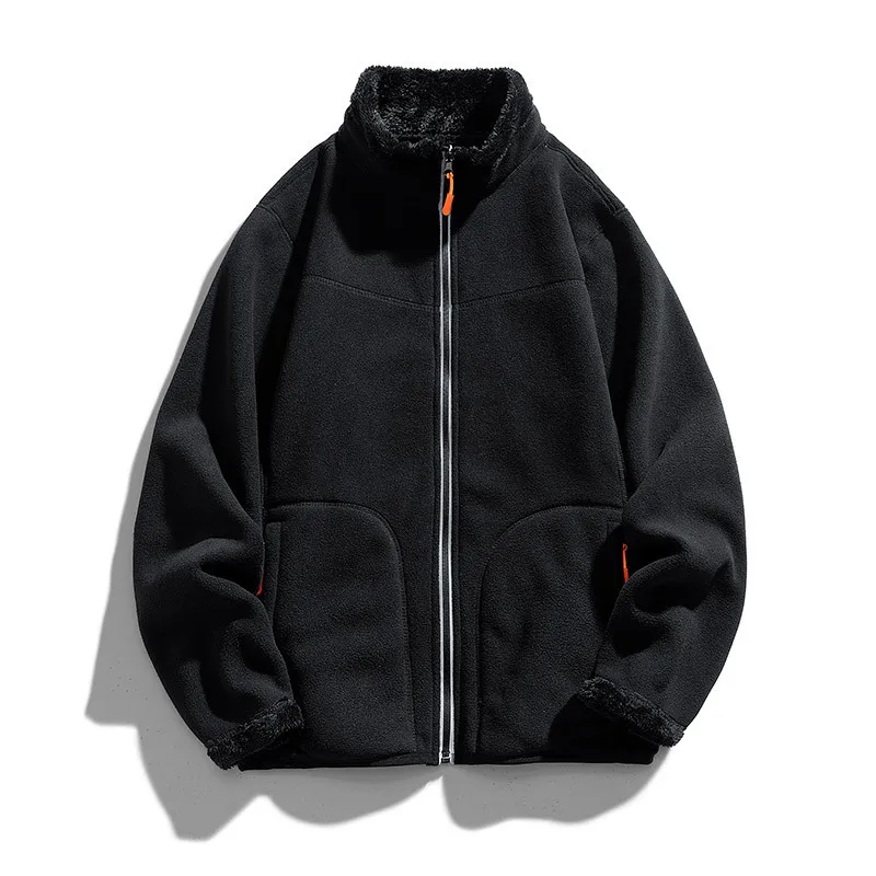 Double Sided Fleece Jacket Men's Winter Fleece Cotton Couple's Coral Wool Warm Keeping Women's Warm Clothes People's Down Jacket