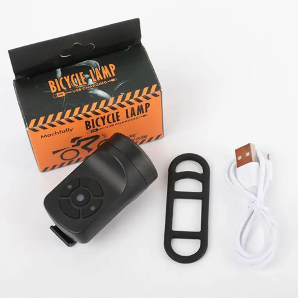 Bicycle Electric Horn Black ABS USB Rechargeable Bicycle Cycling Bell Speaker Ring Bike Accessories Loud Handlebar Alarm Ring